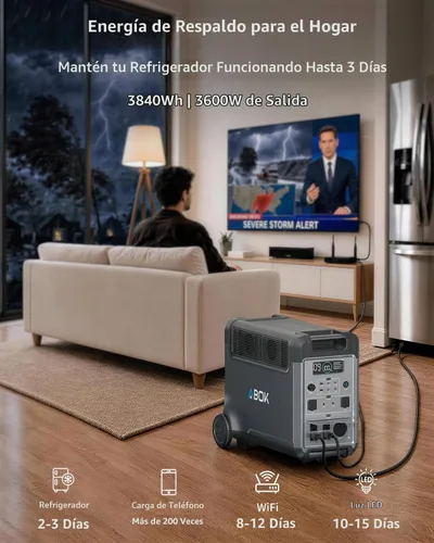 Vista 2 de ABOK Ark3600E 3840Wh LiFePO4 Batería extra para estación de energía Ark3600