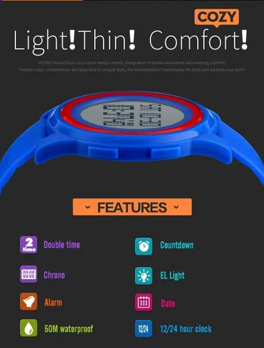 Vista 6 de Gosasa Nuevo reloj deportivo de banda suave LED reloj digital electrónico 5ATM impermeable al aire libre deportes relojes para mujeres hombres reloj