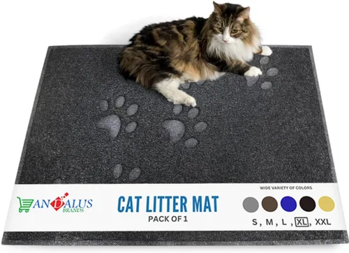 Vista 10 de Andalus Tapete Pequeño para Arena de Gatos, Paquete de 2 - Impermeable, Antideslizante y Fácil de Limpiar, Tapete para Caja de Arena de Gatos