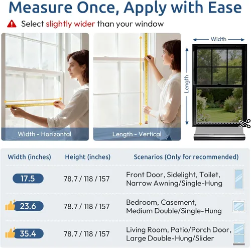 Vista 7 de rabbitgoo Tinte de ventana para el hogar con herramientas, negro plateado, 17.5 x 78.7 pulgadas One Way Privacy Window Film UV Blocking Heat