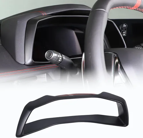 Vista 8 de Marco de cubierta de tablero de instrumentos compatible con Chevrolet Corvette C8 2020-2023, accesorios interiores (patrón de fibra de carbono)