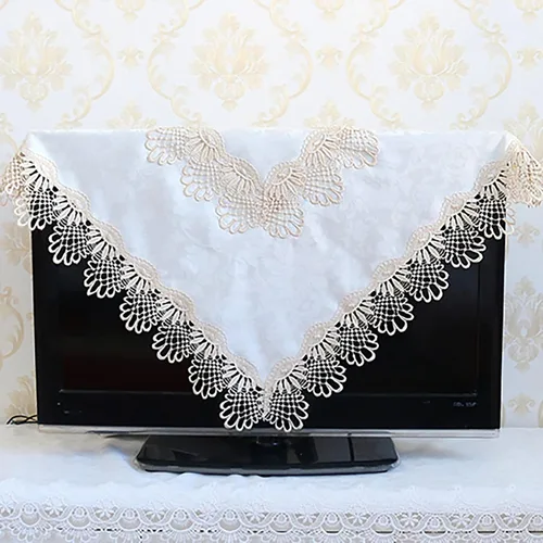 Vista 5 de Hsvanyr Manteles suaves bordados de encaje cremoso, bufandas para mesita de noche con exquisitas flores, vintage, shabby chic para bodas