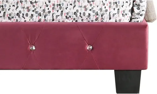 Vista 7 de Glory Furniture Suffolk - Cama individual tapizada de terciopelo en color cereza