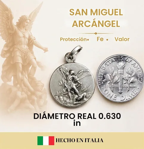 Vista 2 de Medalla de San Miguel Arcángel - Medalla de los Santos Patronos (tamaño pequeño)