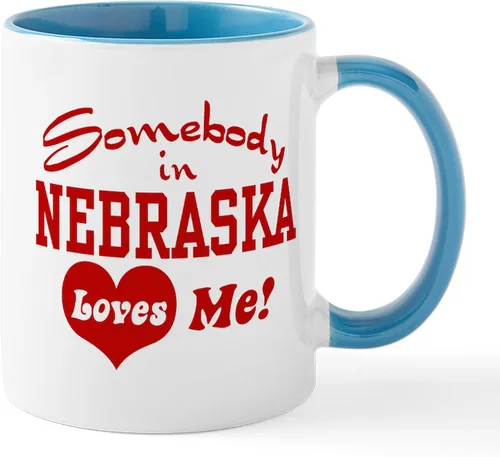 Vista 63 de CafePress I Love Nebraska Taza de café de cerámica de 11 oz (11.0 fl oz)