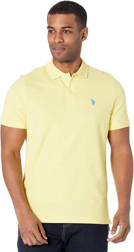 Vista 106 de Polo de piqué de algodón sólido para hombre con pequeño Pony Gris jaspeado