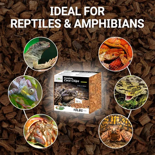 Vista 7 de REPTI ZOO Sustrato de reptiles de coco de 72 cuartos de galón, ropa de cama de reptiles de cáscara de coco para pitón de bola, serpientes, geckos