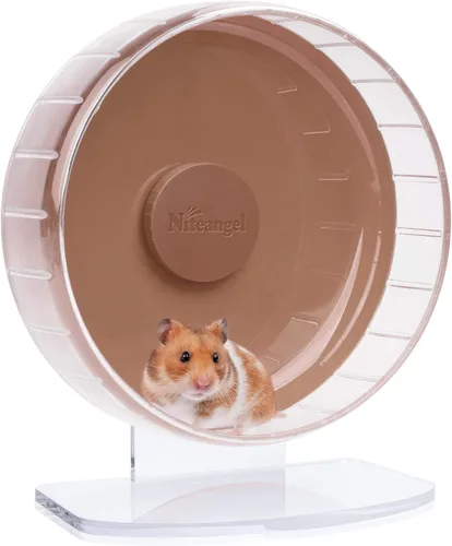 Vista 17 de Niteangel Ruedas de ejercicio súper silenciosas para hámster: ruedas giratorias silenciosas para hámster con soporte ajustable para hámsters, Verde