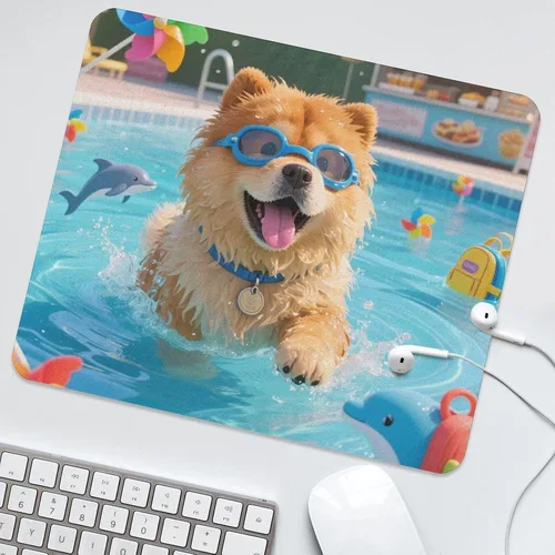 Vista 7 de Mouse Pad Cute Non-Slip Rubber Base Desk Mat Chow Real Prank Funny Square Mousepad for Office & Gaming, Decorative Computer Accessories for Home