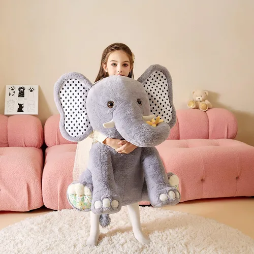 Vista 5 de Juguete de peluche de elefante gigante, juguete suave, grande Jumbo de 25 pulgadas, lindo tamaño grande, enorme peluche esponjoso, regalos
