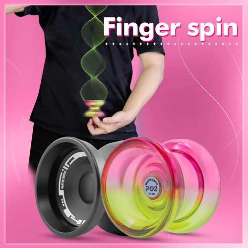Vista 2 de P02 PC para principiantes YoYo + Pro Metal yoyo Responsive Dual Mode Yo Yo Top Finger Spin, Yoyo Trucos de Yoyo, yoyo para principiantes y adultos