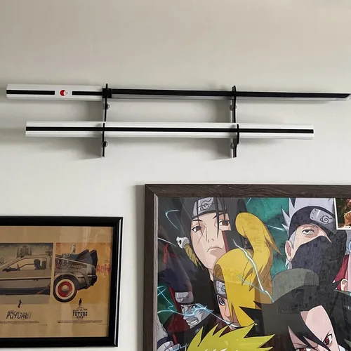 Vista 4 de WANLIAN - Soporte para espada, gancho para espada, acrílico de dos capas montado en la pared, soporte para espadas samurái, soporte para todas