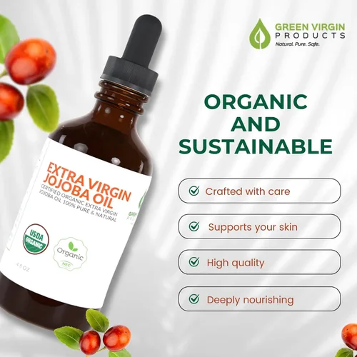 Vista 2 de Aceite de jojoba orgánico 100% puro, 4 onzas líquidas (paquete de 1)