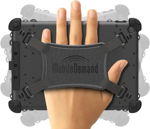 Vista 4 de Funda ultrarresistente para iPad 10.2 MIL-STD-810G Cubierta de puerto Lightning Mango de maletín, correa trasera, montable