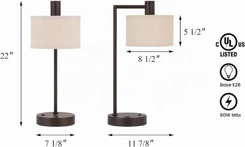 Vista 4 de XiNBEi Lighting Lámpara de mesa Lámpara de escritorio USB para sala