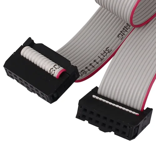 Vista 2 de uxcell IDE - Cable plano de cinta hembra a hembra, 14 pines, 0.100 in, 19.7 in, 2 piezas
