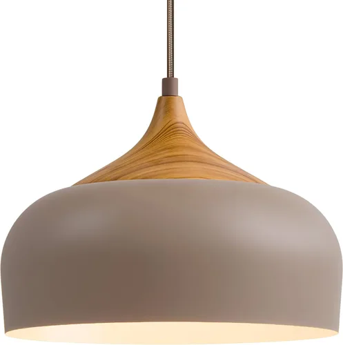 Vista 12 de ELYONA Lámpara colgante japonesa moderna de 12 pulgadas para isla de cocina, lámpara colgante de granja con pantalla de metal de grano de madera