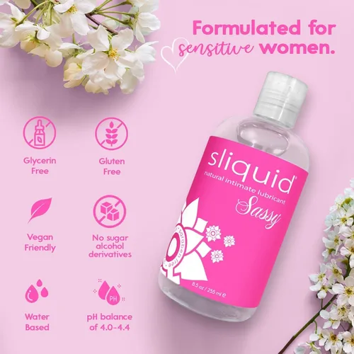 Vista 3 de Sliquid H2O + Sassy Variety - Paquete de 2 lubricantes a base de agua para mujeres, hombres y parejas, juego de lubricante personal, no mancha, sin