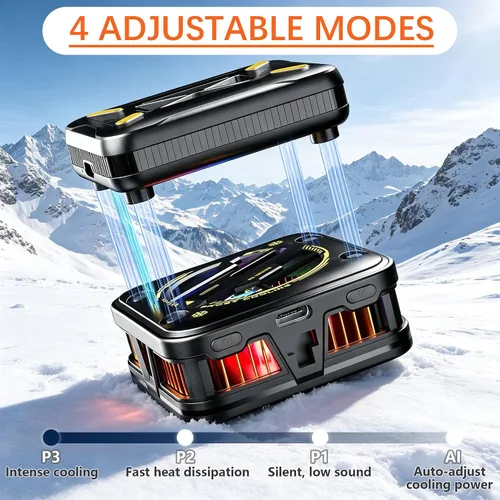 Vista 2 de Wireless Magnetic Phone Cooler for Gaming & Streaming