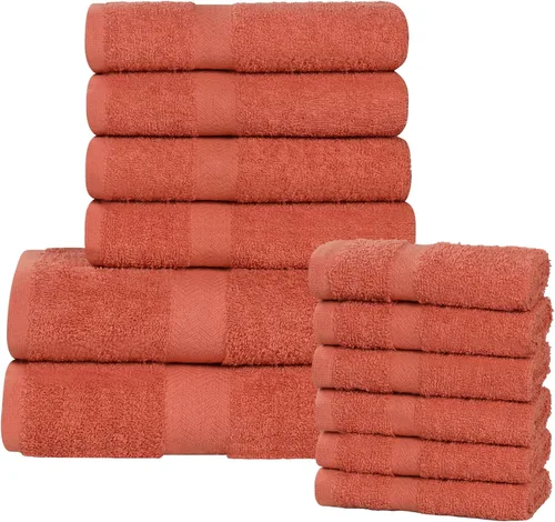 Vista 68 de Superior Juego de toallas surtidas de algodón de 18 piezas, incluye 8 toallas faciales, 6 manos y 4 toallas de baño, artículos esenciales