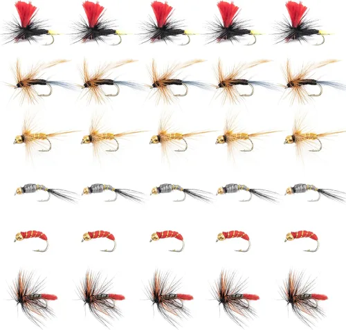 Vista 12 de Goture Fly Fishing Flies Kit,25pcs/30pcs/100pcs Fly Fishing Lures,Dry Flies Wet Flies Streamers Nymphs Flies, Fly Fishing Assortment Kit for Bass