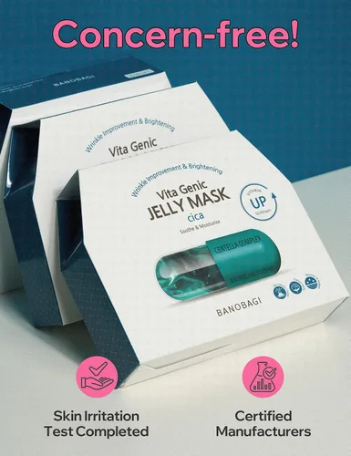 Vista 7 de BANOBAGI Vita Genic Jelly Cica - Mascarillas faciales de belleza con esencia y complejo vitamínico de 11 vitaminas Mascarilla coreana