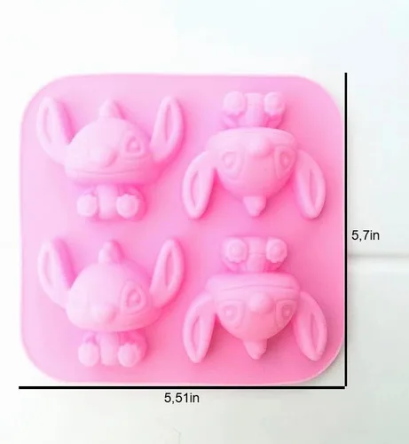 Vista 4 de INKU - Molde de silicona de 4 cavidades para bricolaje, moldes de fondant, dulces, chocolate, bandeja para tartas, chocolates 3D, dulces duros