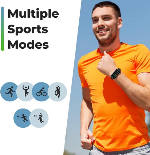 Vista 3 de Reloj inteligente de seguimiento de actividad física, monitor de salud táctil completo de 1.47 pulgadas con frecuencia cardíaca 24/7 y monitor