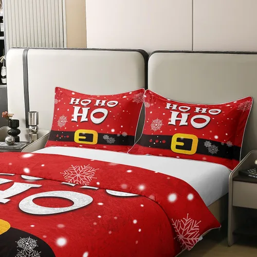 Vista 34 de Funda de edredón de árbol de Navidad 100% algodón natural, juego de ropa de cama de copos de nieve de Navidad para niños y niñas, funda de edredón