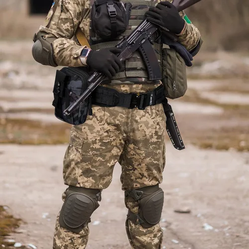 Vista 8 de Tactical Belt with Buckle Molle Belt Security Utility Belt with Pouch Heavy Duty Battle Belt with Premium Pouch Negro
