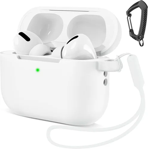 Vista 7 de MATEPROX Funda compatible con AirPods Pro 3 con llavero/correa de mano, Airpod Pro de 3ª generación [2025] Funda protectora de silicona a prueba