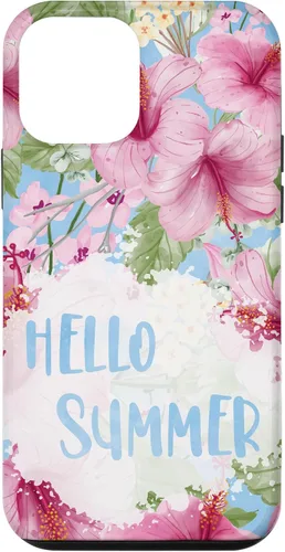 Vista 12 de Funda para iPhone 15 Hello Summer Sign Decor Summer Tropical Hibiscus Flowers Case