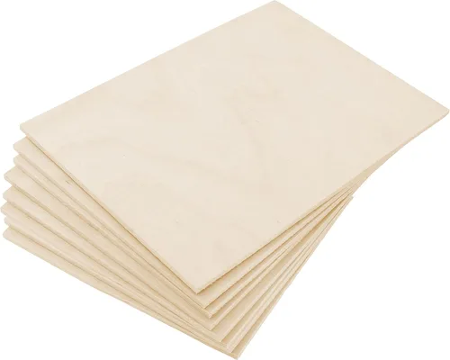 Vista 2 de Mandala Crafts Tablero de madera contrachapada de abedul báltico de 3 x 5 pulgadas, 16 hojas de madera finas para manualidades, modelo de grabado