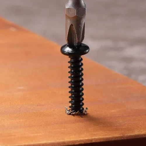 Vista 6 de #4 x 1 Tornillo de Madera 100 Piezas 18-8 (304) Acero Inoxidable Cabeza Plana Tornillos Autorroscantes Rápidos para Paneles de Yeso Óxido Negro por