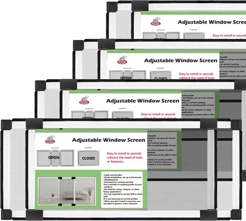 Vista 9 de FLYZZZ - Protector ajustable, deslizable y expansible para ventanas con marco de aluminio con dos modos de colocación, horizontal
