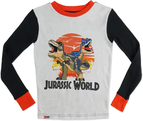Vista 2 de LEGO Jurassic World Boys 2 Piece Cotton Pajamas with Slippers
