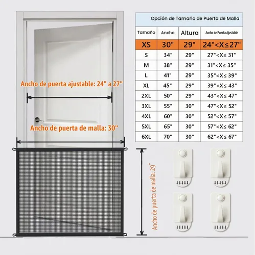 Vista 3 de Puerta para perros para escaleras Puertas para mascotas para la casa: Puerta para perros de interior Puerta de malla de pantalla para perros