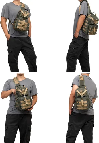 Vista 8 de NICGID Mochila militar táctica Daypack Molle Army Assault Pack Bug Out Bag Viaje Pesca Senderismo Trekking Mochila