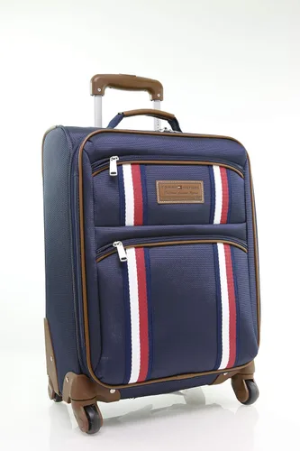 Vista 7 de Tommy Hilfiger Maleta unisex para adultos con ruedas Equipaje pequeño para equipaje de mano esencial de viaje marino Maleta de lado suave