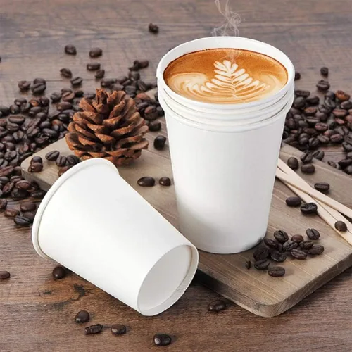 Vista 4 de Tebery Paquete de 300 tazas de café de papel blanco desechables de 6 onzas para agua, jugo, café o té