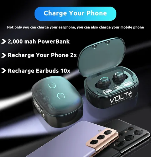 Vista 6 de Auriculares inalámbricos V5.3 PRO compatibles con Samsung Galaxy S20/FE/Ultra/S20+/5G/Fan Edition/Plus IPX3 Bluetooth Touch Negro