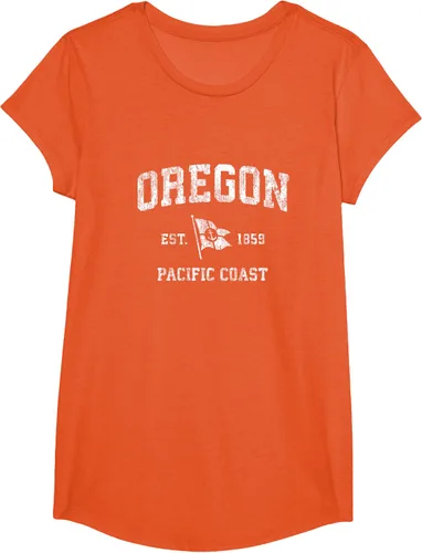 Vista 43 de Oregon Vintage barco ancla bandera diseño de West Coast Retro Tee, hombre S, Arándano