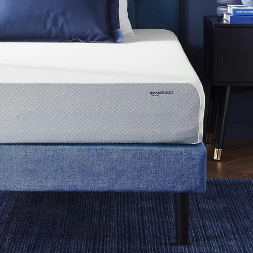 Vista 15 de Amazon Basics Colchón de espuma viscoelástica, sensación suave y mullida, 6 pulgadas, individual, blanco/gris