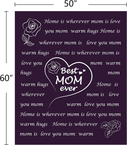 Vista 7 de BESTSWEETIE Manta para el día de la madre, regalos para mamá, esposa, amiga, manta mullida de 50 x 60 pulgadas, color morado