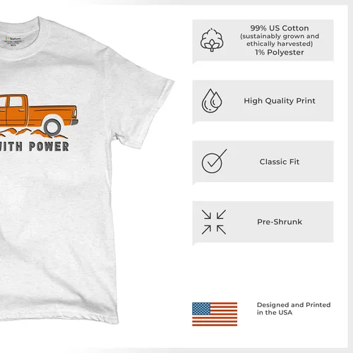 Vista 70 de Tee Hunt Camisetas gráficas y camisetas sin mangas para hombre Roll with Power Pickup Truck