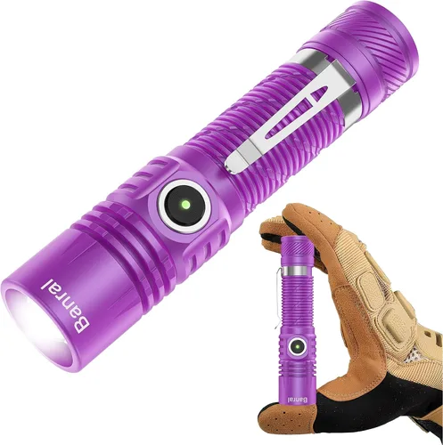 Vista 12 de Linternas tácticas recargables, linterna LED USB-C mini pequeña de alto lúmen, linterna EDC compacta, 4 modos y función de memoria, luces