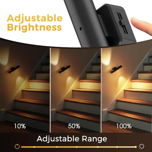 Vista 4 de L LOHAS LED Luz nocturna, luces nocturnas enchufables a la pared, sensor de luz automática de rotación de 180° [1 paquete], brillo ajustable de 0 a