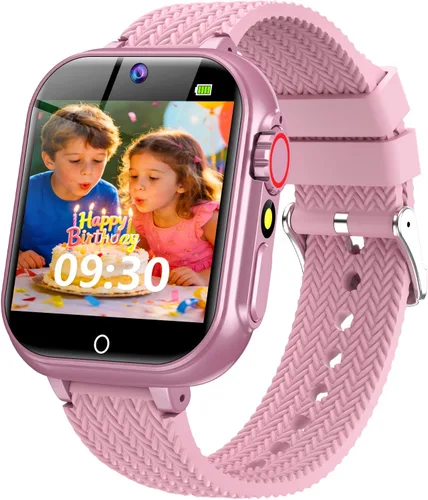 Vista 8 de Reloj inteligente para niños de 5 a 12 años, regalo de cumpleaños para niños y niñas, reloj con pantalla táctil HD con 32 juegos, cámara, grabadora