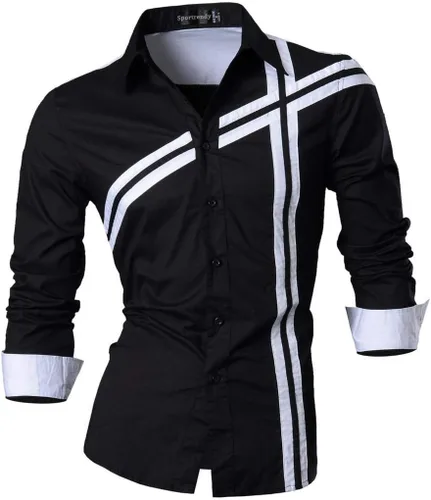 Vista 47 de JZS041, camisa de vestir de manga larga para hombre