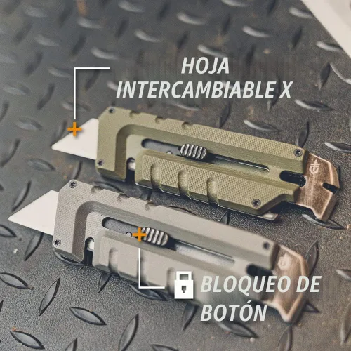 Vista 4 de Gerber Gear Prybrid Utility Cúter con barra de palanca, cuchillo multiherramienta de bolsillo con hoja retráctil, cuchillo para uso diario, gris